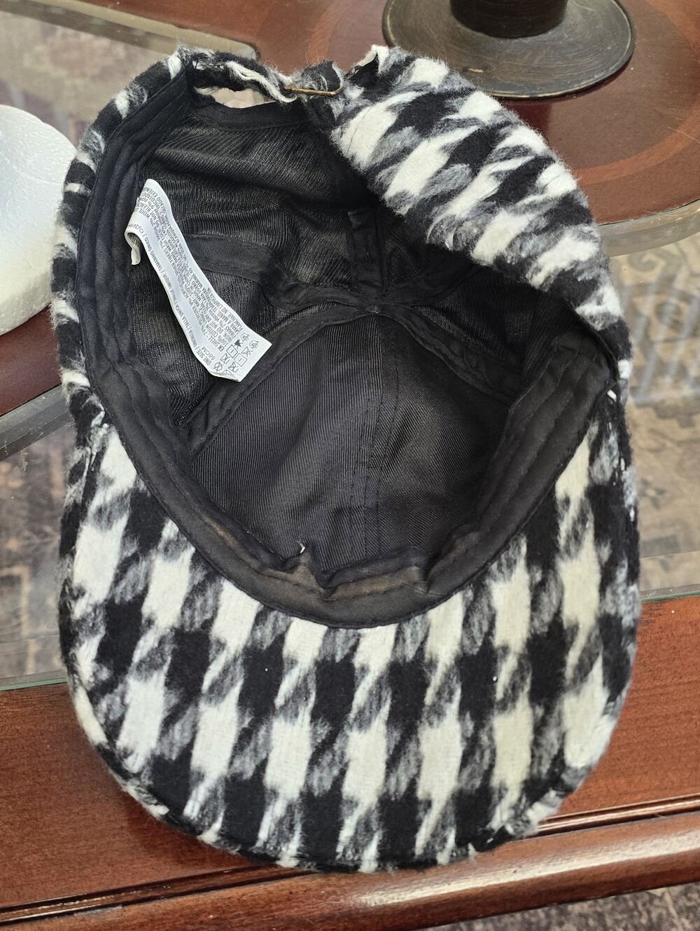 Forever 21 Black & White Houndstooth Baseball Cap - Picture 8 of 8